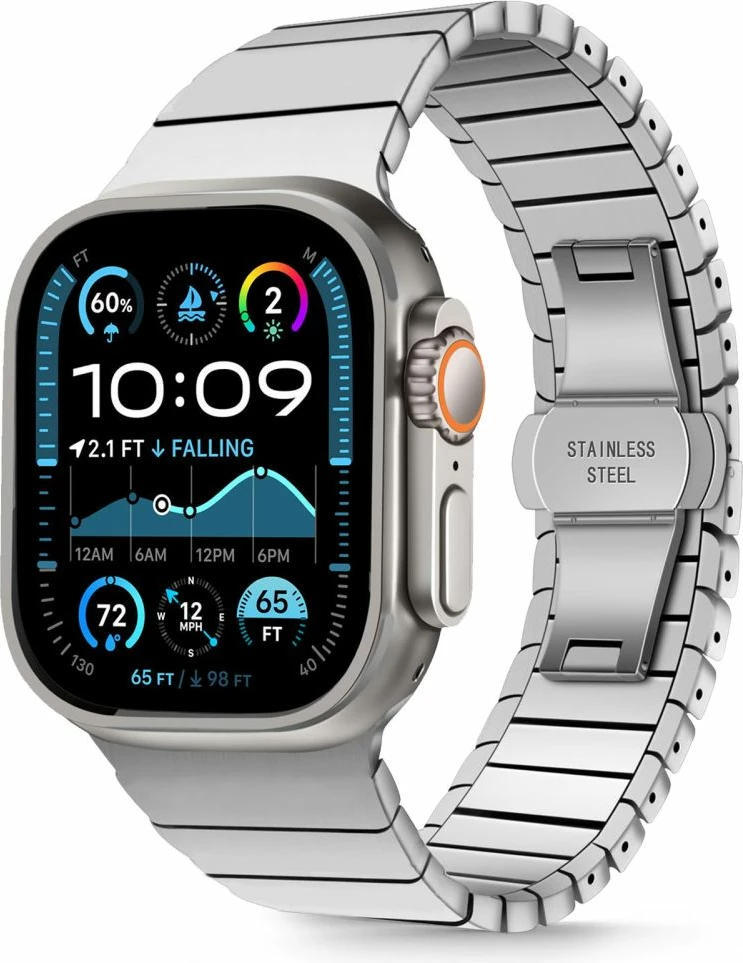 Metalni pašček LinkBand za Apple Watch 44/45/46/49 mm, Tech-Protect, srebrn