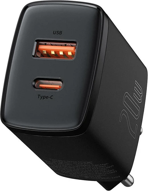 Hitri polnilec, Baseus Compact CCXJ-B01, 20W, USB/USB-C, črn