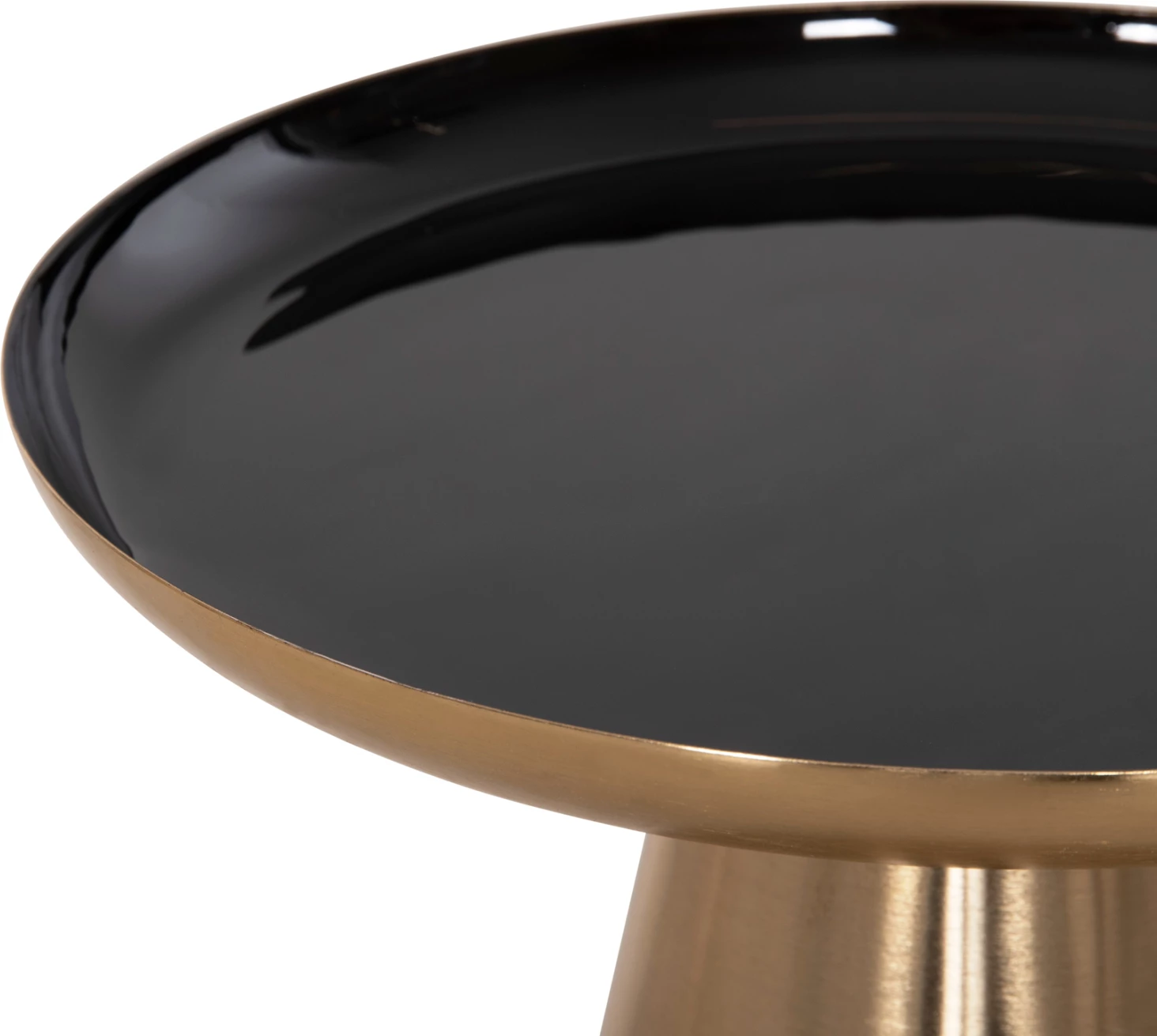 Klubske mizice 2 kosa OLUF emajliran kovina-sijaj zlata in črna Φ50 & Φ41 cm