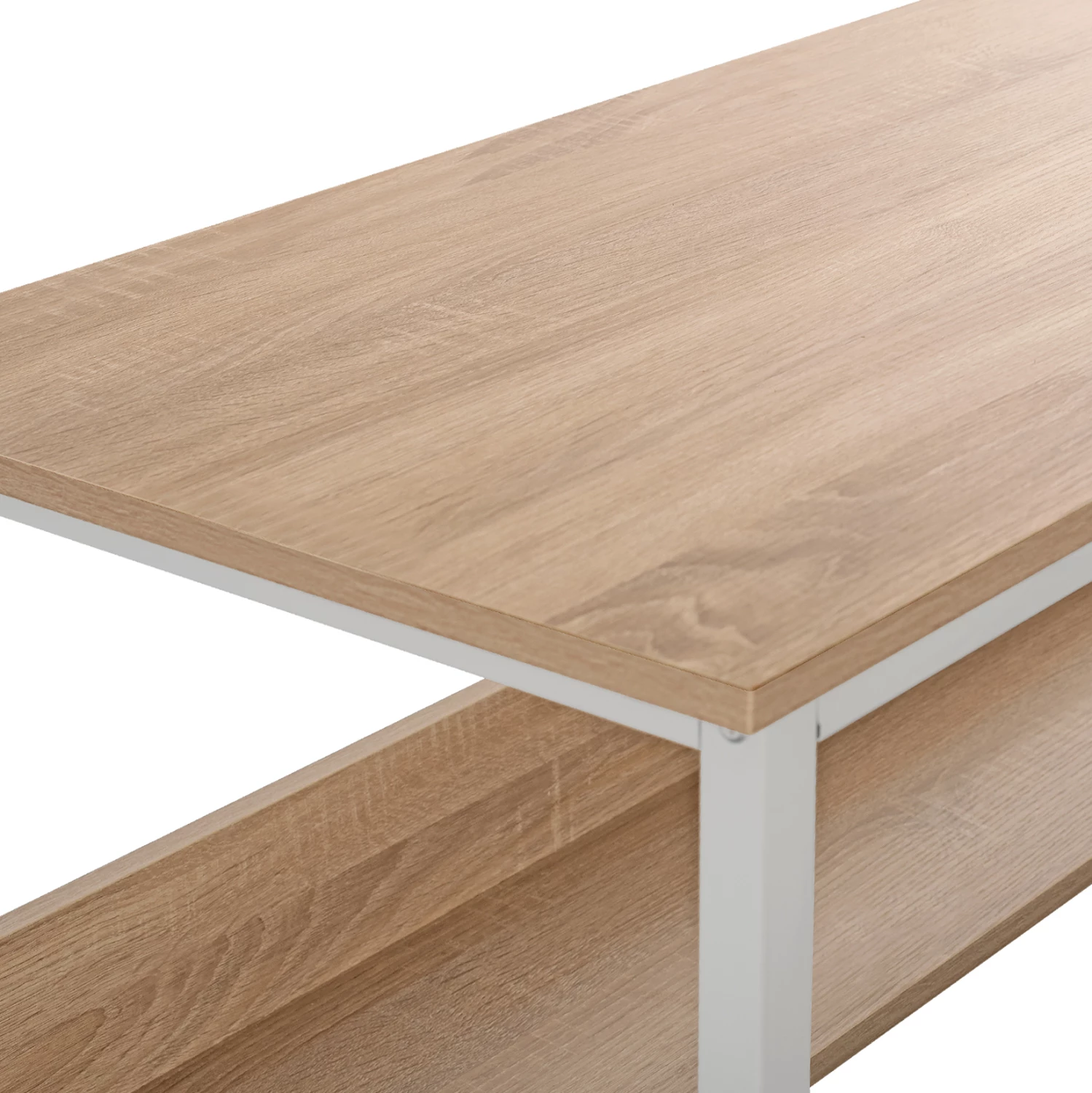 Pisarnaška miza FH2131.01 iz melamina v sonama z belo mat kovinsko ogrodje 120x50x75 cm