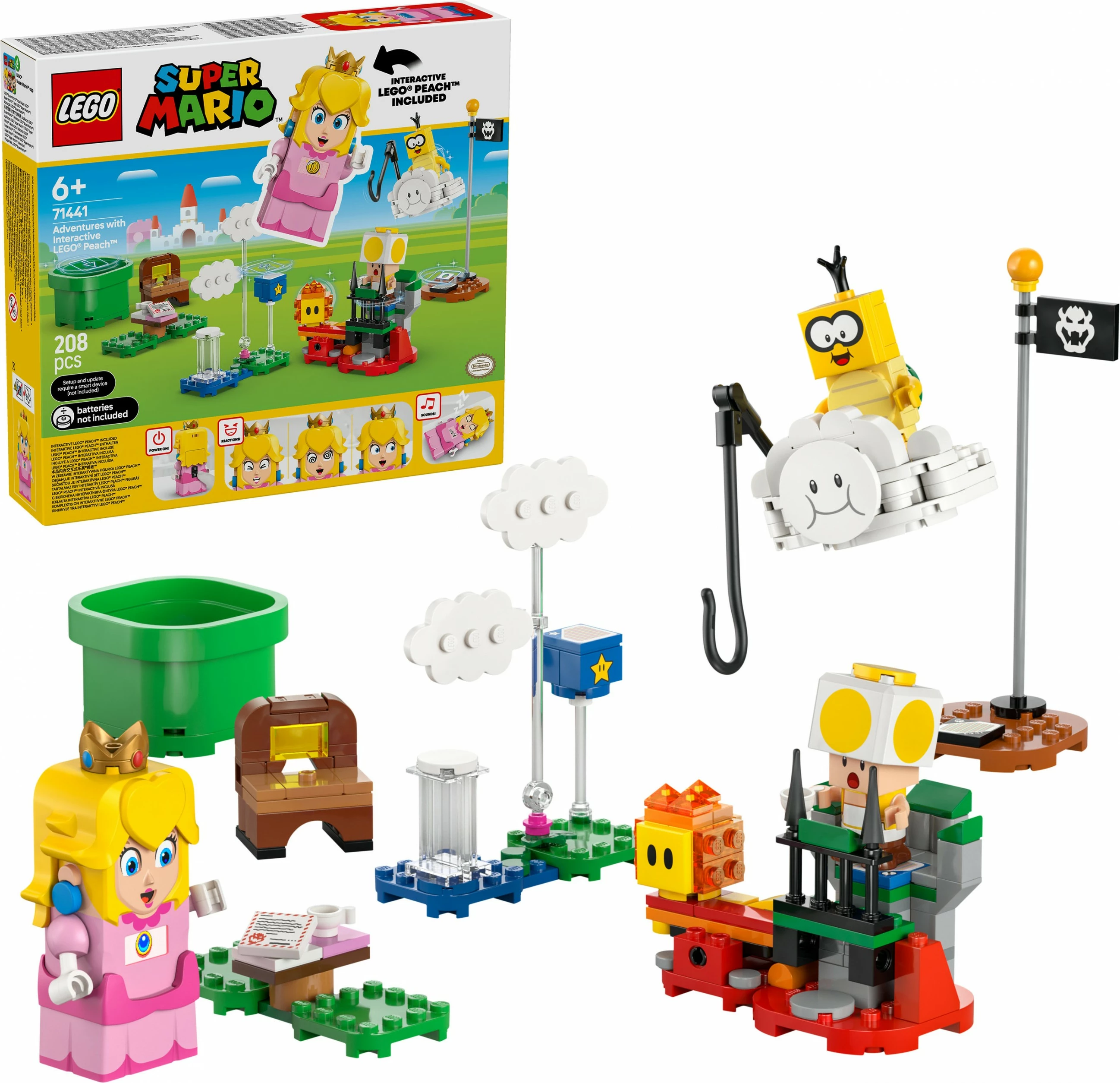 Interaktivni set za sestavljanje Peach, LEGO Super Mario 71441, 208 delov, večbarven
