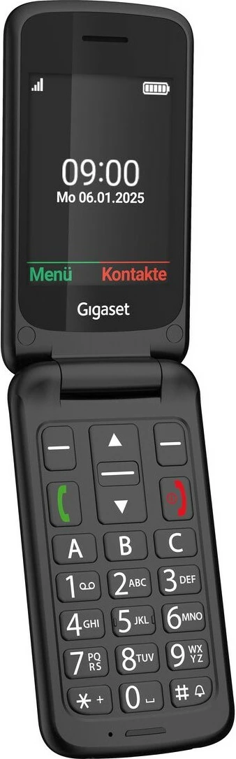 Preprost mobilni telefon Gigaset GL595, Dual SIM, 32MB, črn