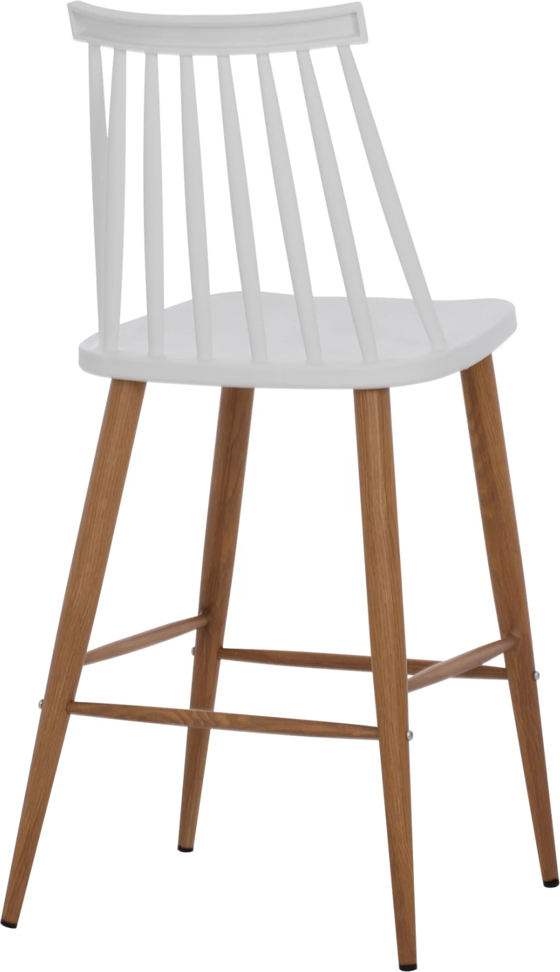 Barski stol FH9300.01 bele barve srednje višine 43x45x97Η, set 2 kosov