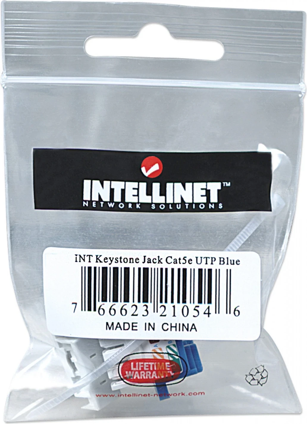 Adapter keystone RJ45 UTP Cat5e, moder — Intellinet