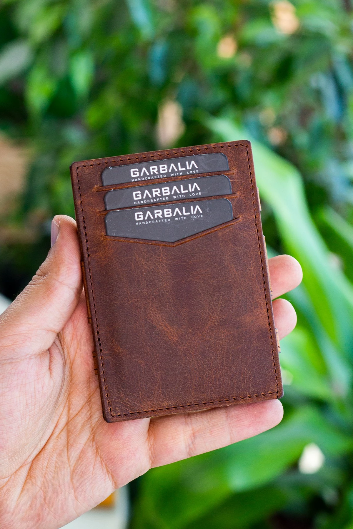 Držalo za kartice iz prave kože, Zoozie Bags Magic, tan