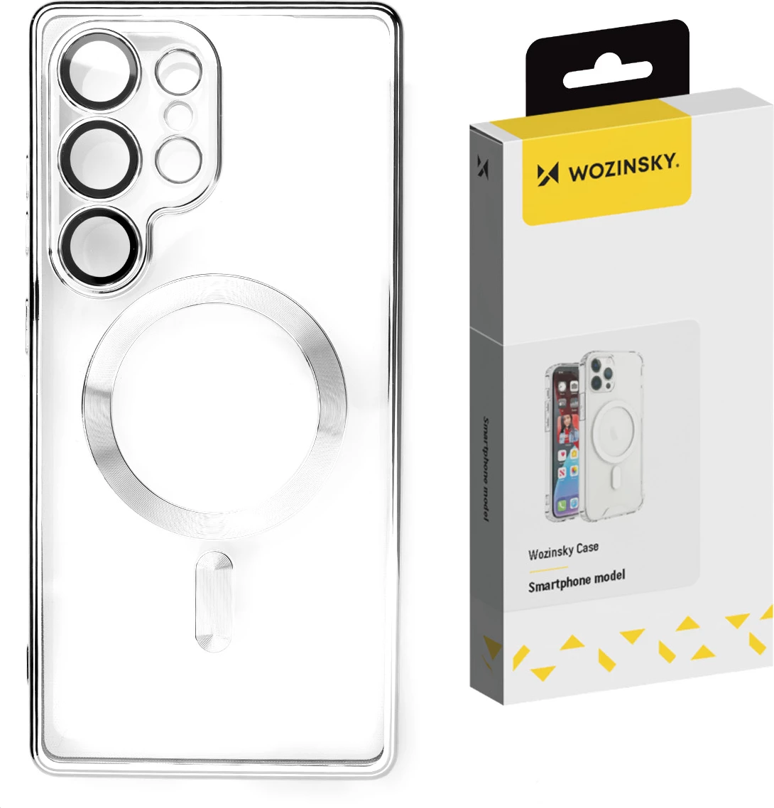 Ovitek za telefon Electroplated z MagSafe za Samsung Galaxy S25 Ultra, Wozinsky, srebrn