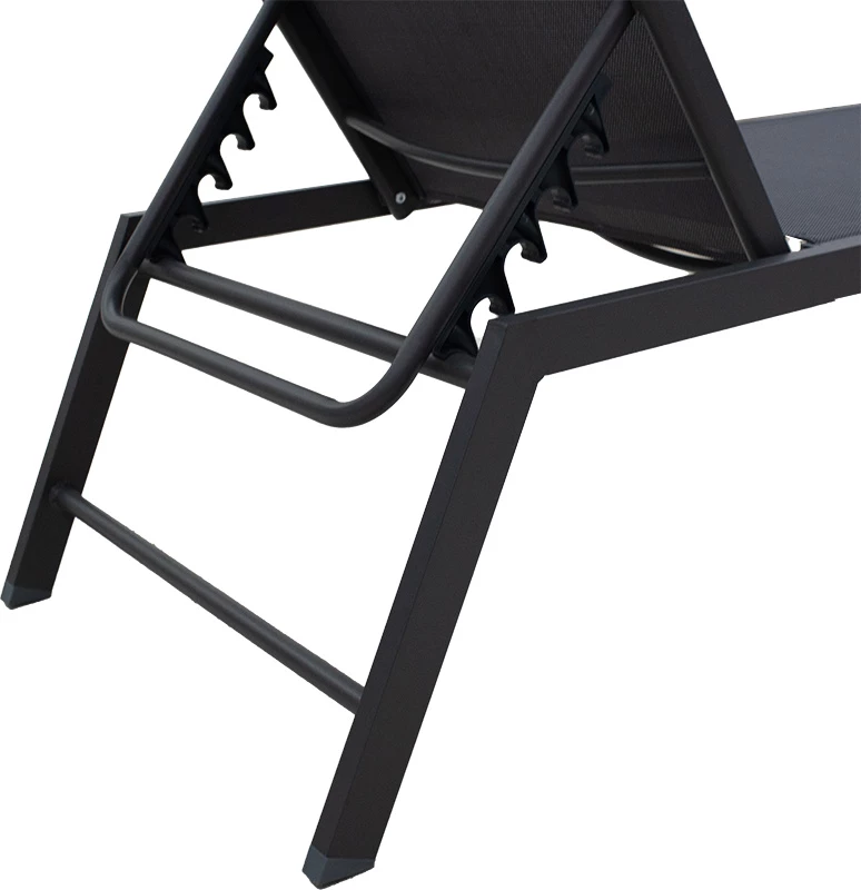 Ležalnik iz aluminija, tekstilen anthracit, temno siva - Kiara