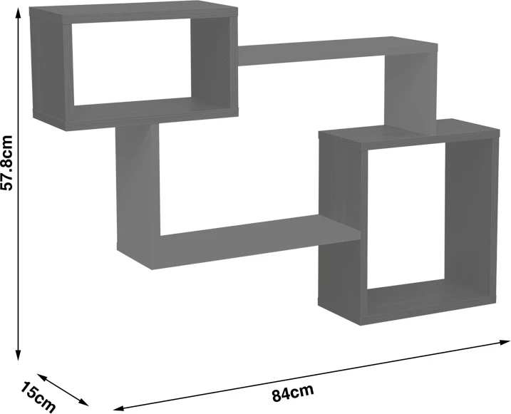 Stenski regal Beldra, naravno-bela, 84 x 15 x 57,8 cm