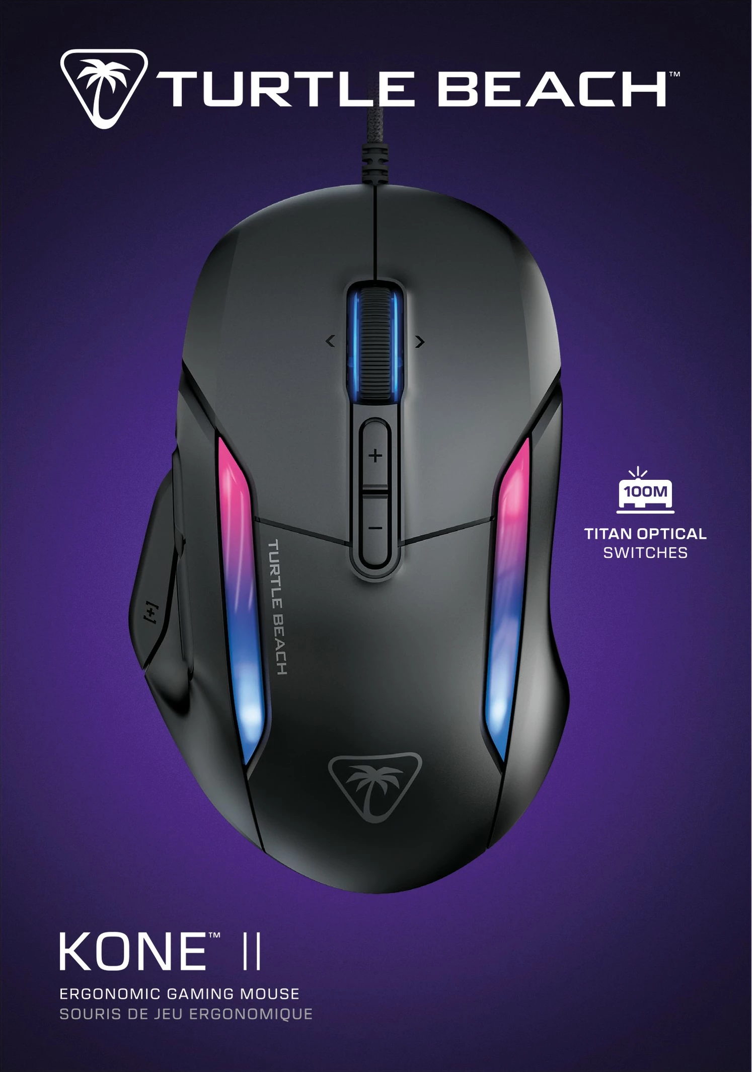 Ergonomski igralni miš Turtle Beach Kone II, 26000 DPI, črn