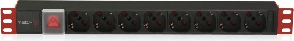 Napajalni trak za kabinet Techly 102635, 1U, 8 vtičnic Schuko, kabel 3 m