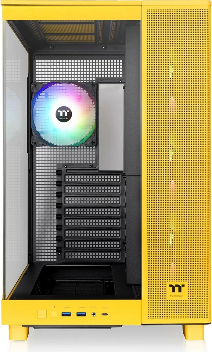 Midi tower s kabineto iz kaljenega stekla Thermaltake View 380 XL TG ARGB Bumblebee, rumen