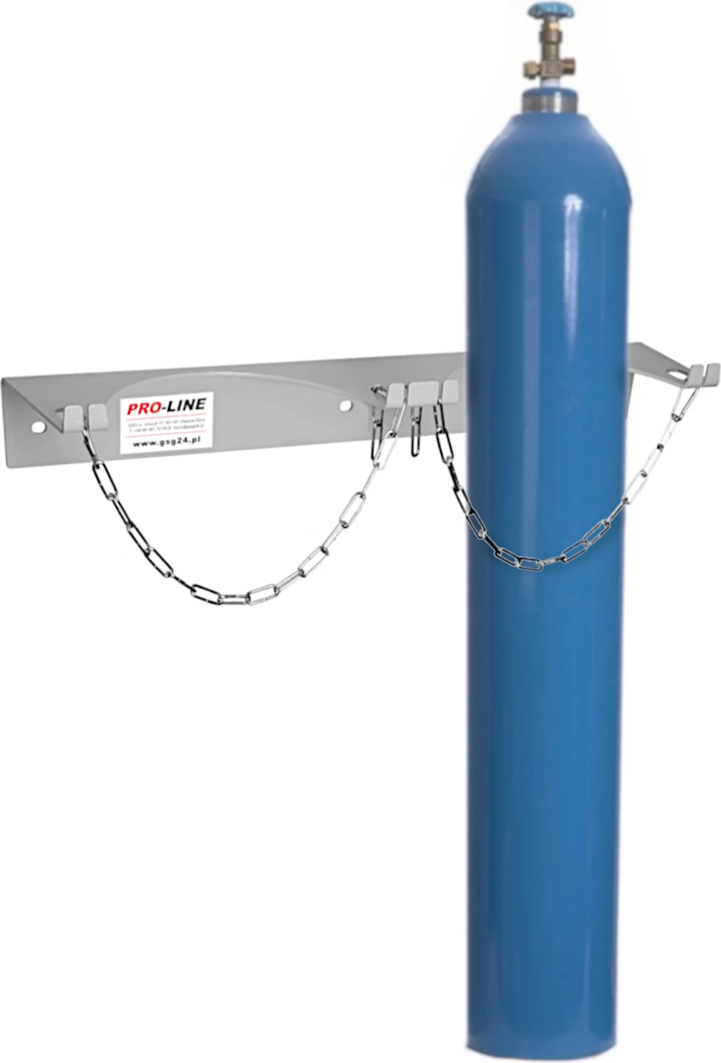 Stenski nosilec za 3 jeklenke plina Pro-Line 1013441, premer do 250 mm, siv