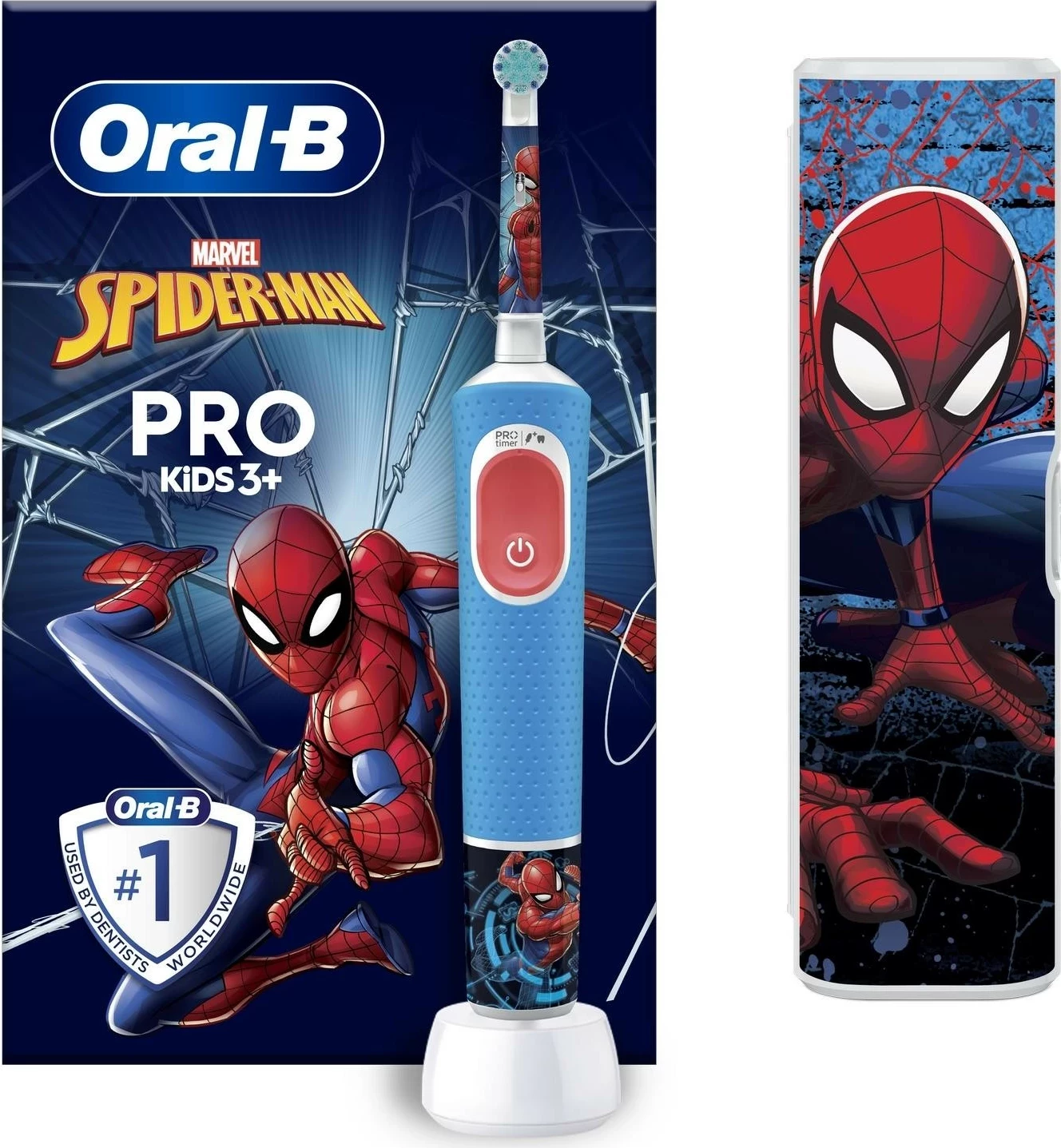 Električna zobna ščetka za otroke 3+ Spider-Man Oral‑B Vitality Pro, modra