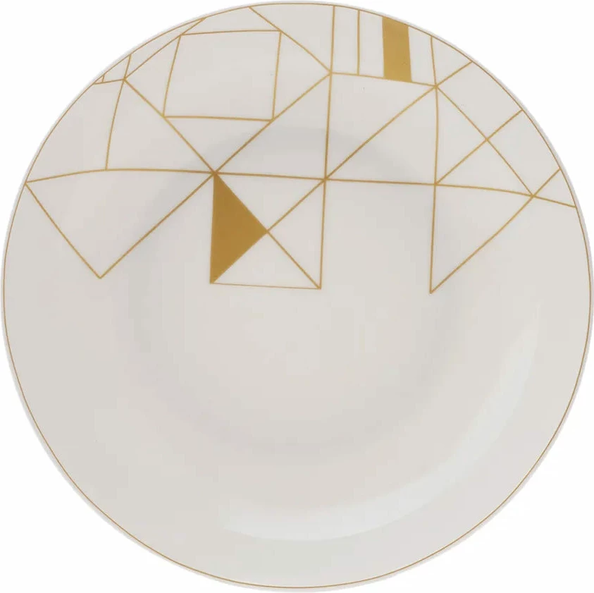 Set za večerjo, 24-delni, bel z zlatimi detajli, Hermia Concept Jupiter