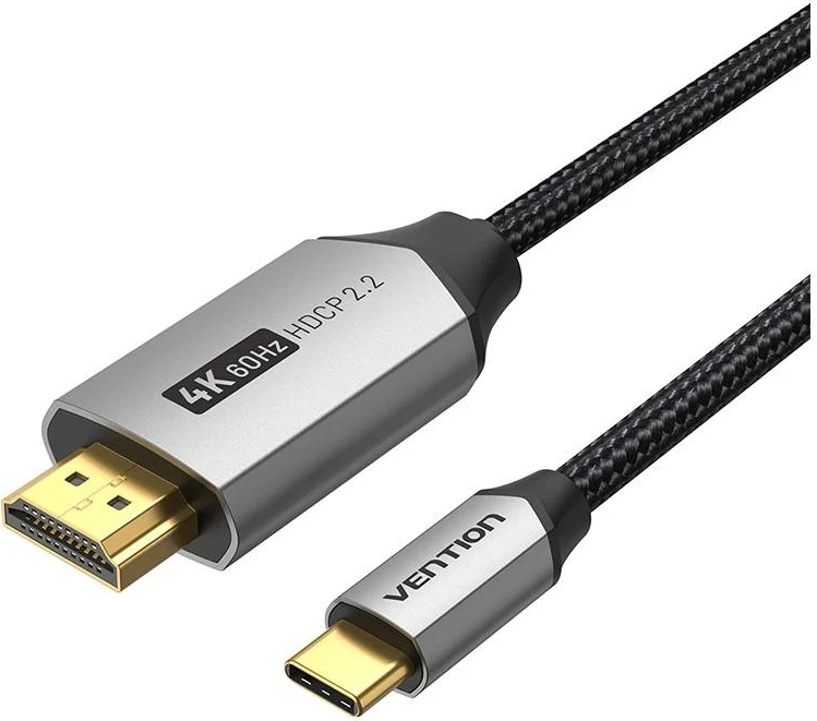 Kabli USB-C na HDMI 2.0 Vention, 4K 60Hz, 2 m, črn