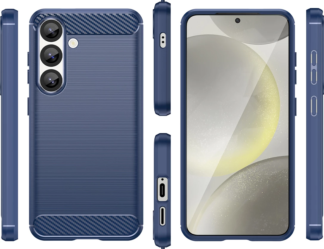 Ovitek Hurtel Carbon za iPhone 16e, silikon, moder