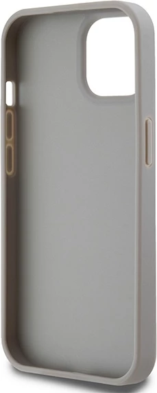 Ovitek za telefon DKNY Mono Stripe & Metal Logo za iPhone 15/14/13, 6,1", bež