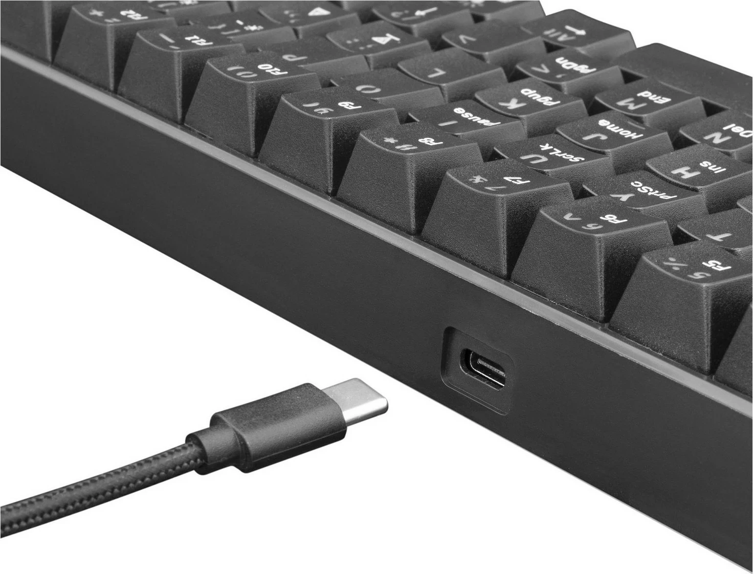 Mekanača tipkovnica 60% White Shark Black Shark Shinobi, Outemu Brown, RGB, črna