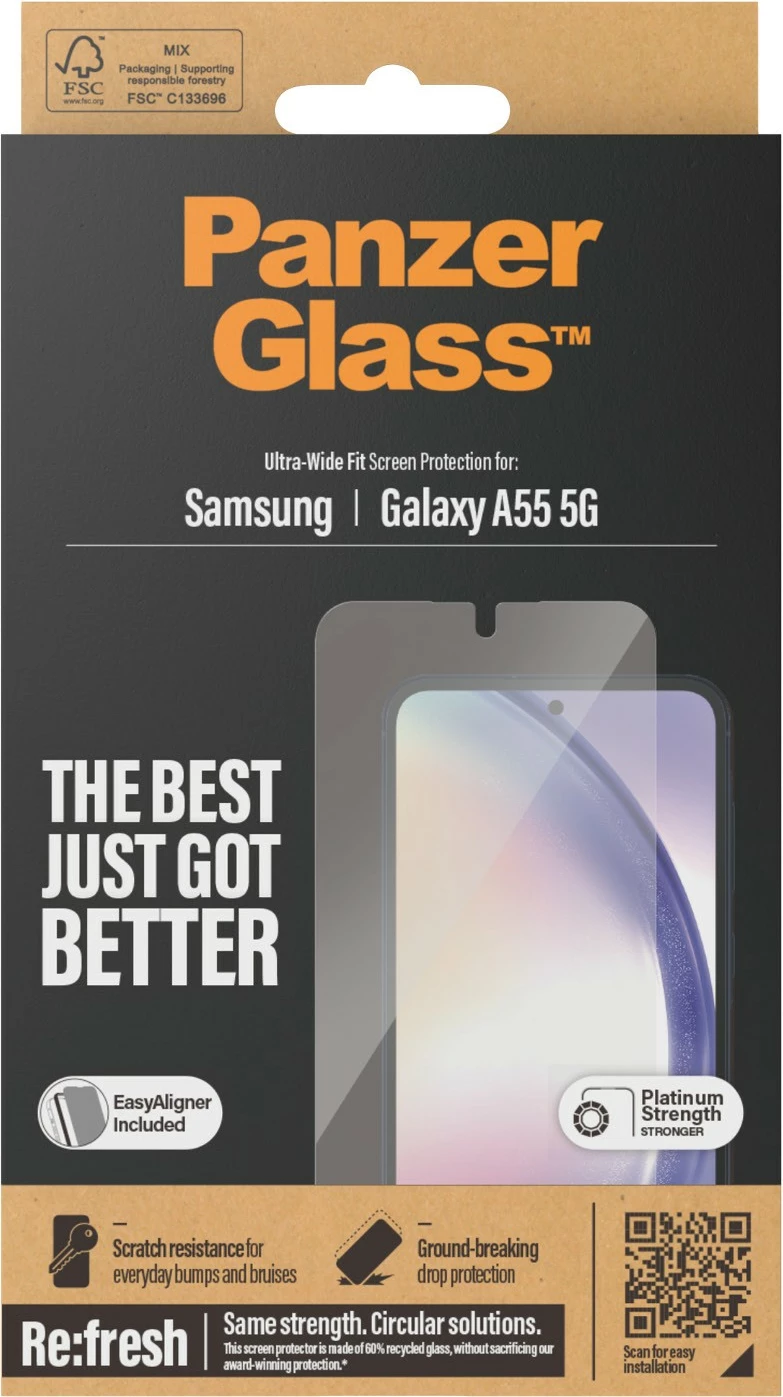 Zaščitni zaslon PanzerGlass za Samsung A55 5G, prozoren