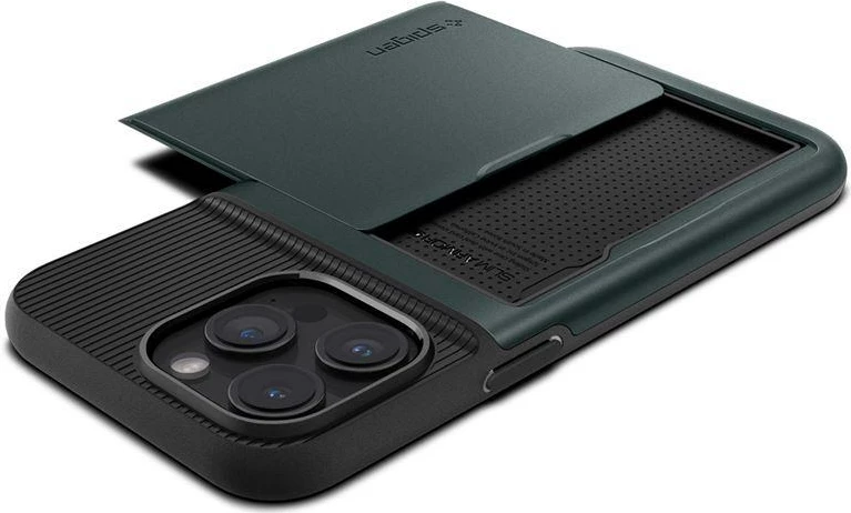 Ovitek za telefon Slim Armor CS Spigen za iPhone 15 Pro Max, temno zelen