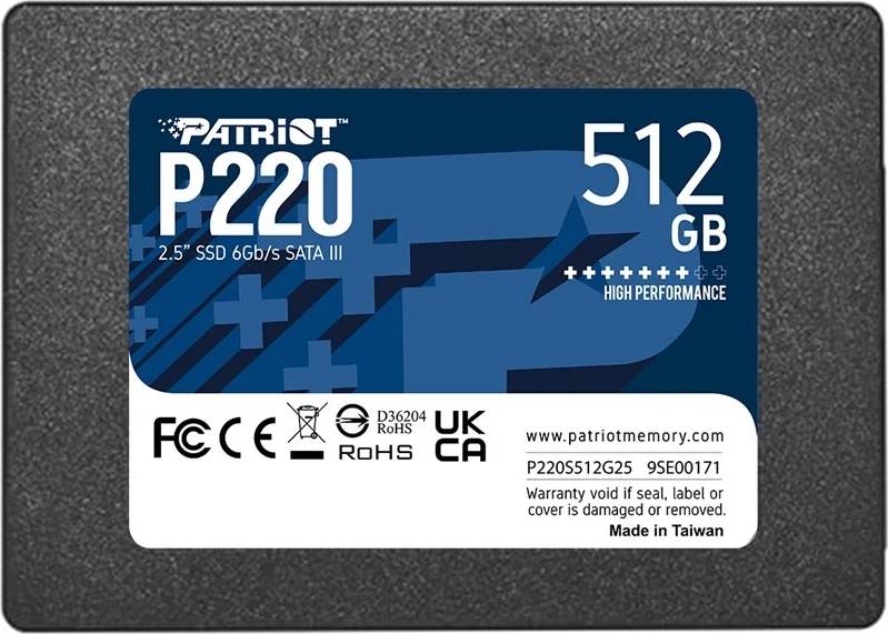 SSD 512 GB Patriot P220, SATA3, 2,5"