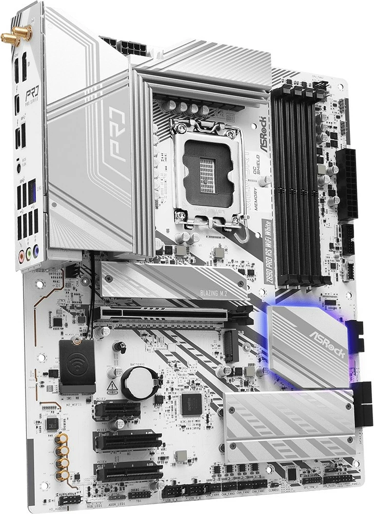Plošča ame ASRock Z890 Pro RS WiFi, Intel, LGA 1851, DDR5, 256 GB, bela