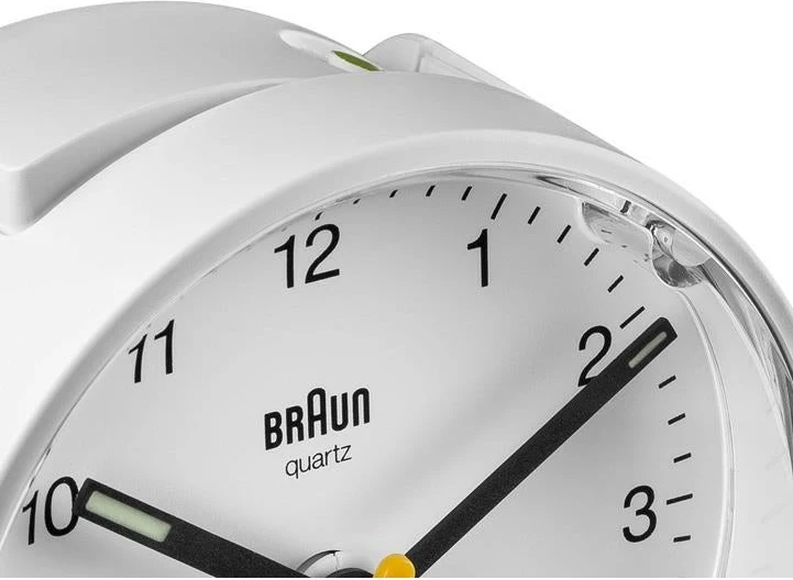 Analogni budilnik, Braun BC01W, quartz, bel