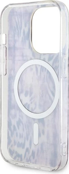 Ovitek z leopardjim vzorcem MagSafe za iPhone 14 Pro 6,1", Guess, rožnat