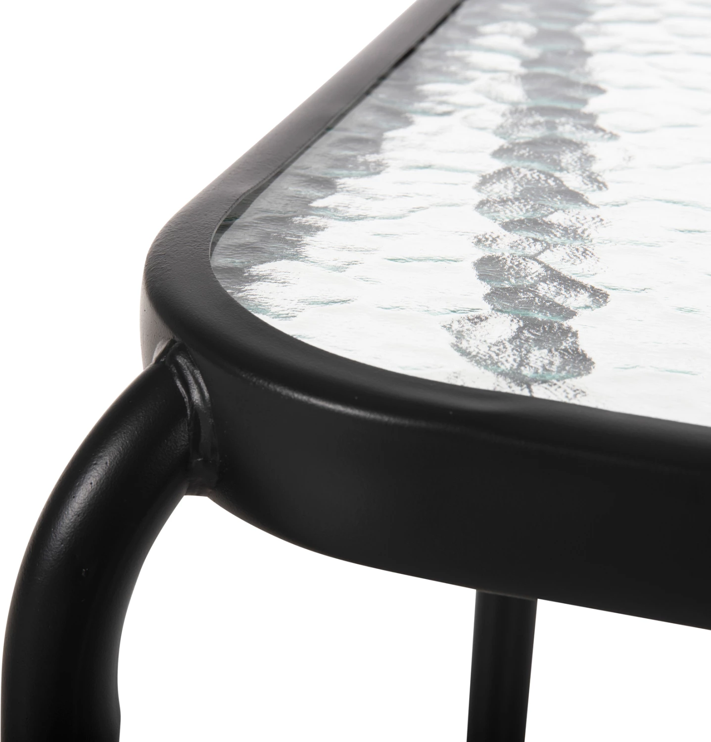 Kvadratna zunanja stranska miza DIDO FH5975.01 kovinska v antracit-steklu 41x41x43Hcm