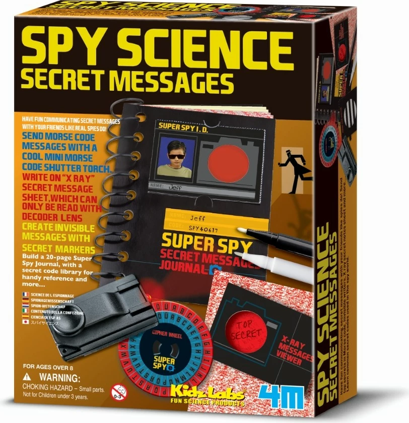 Znanstveni komplet za vohune, 4M Spy Science Secret Messages, z izobraževalnimi dodatki, za otroke