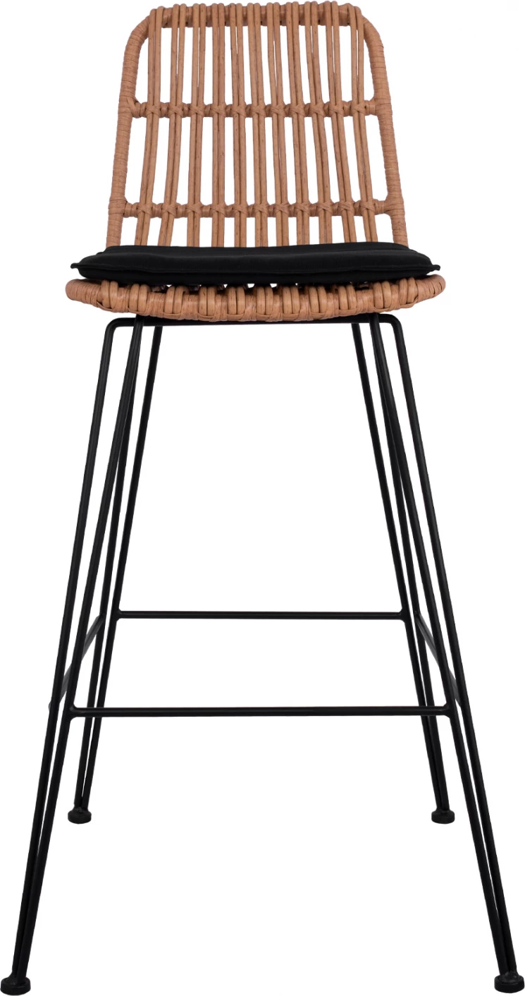 Kovinski stol s blazino Allegra FH5452 s pletenino v bež barvi 56x60x109cm