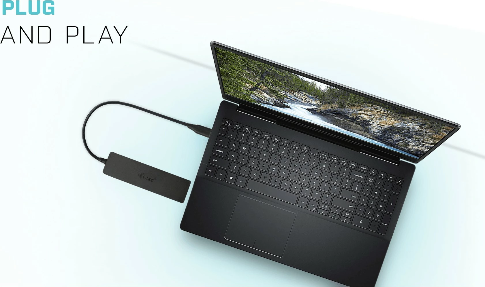 USB-C HUB I-Tec Advance, 4 priključki, 5000 Mbit/s, črn