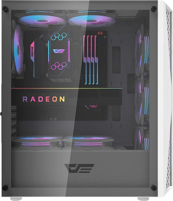 Računalniško ohišje Darkflash DK352 Plus, Mid Tower, 4 ARGB ventilatorji, bela/črna