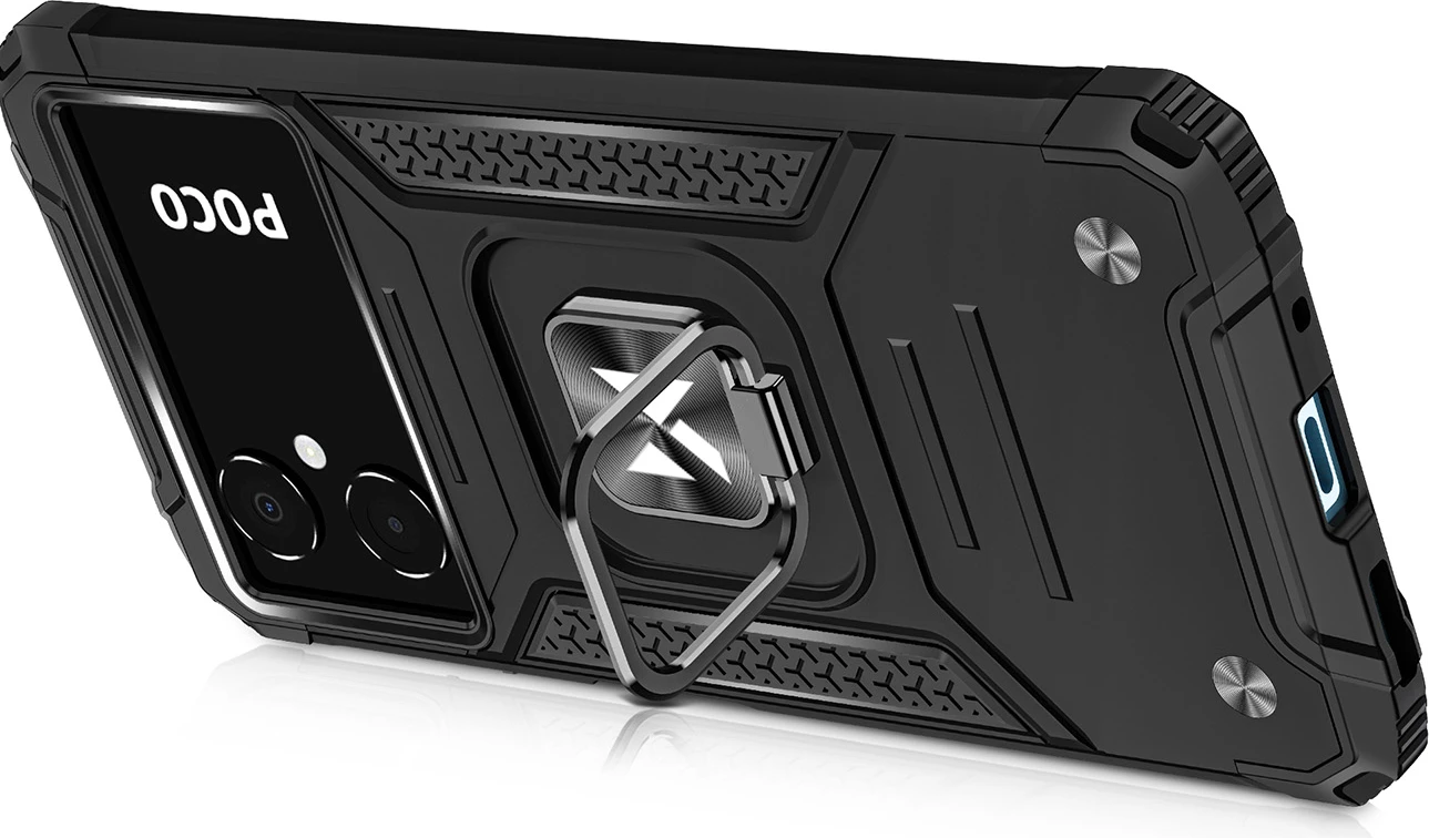 Ovitek z obročkom in stojalom Ring Armor za Samsung Galaxy A03, Wozinsky, črn