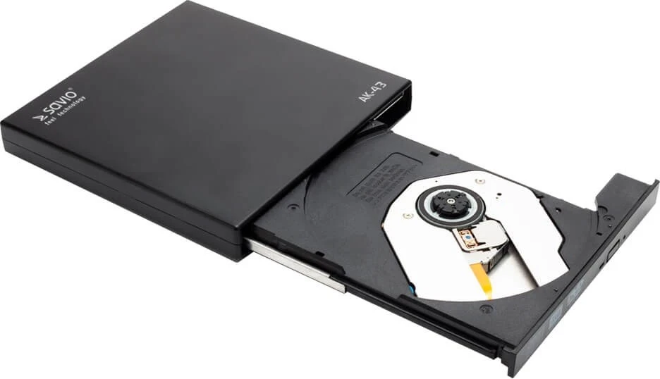 Zunanji optični pogon Savio AK-43, DVD±R/RW, CD±R/RW, črn