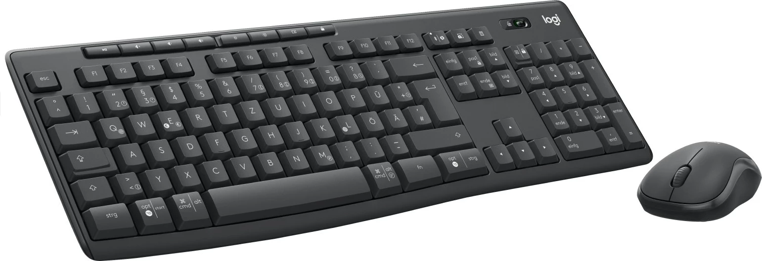 Brezžični komplet tipkovnice in miške, Logitech MK370 Combo for Business, Graphite