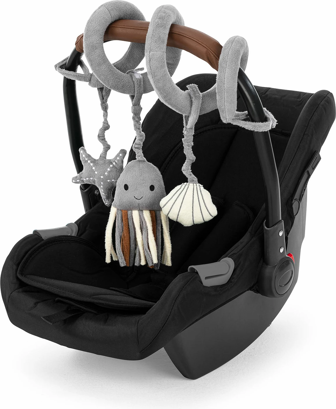 Viseča igrača za voziček ali otroški sedež, siva, Evila Originals, Puset