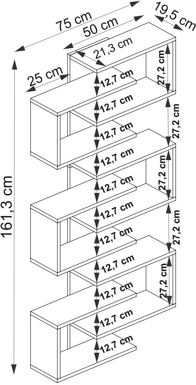 Polica za knjige Skye Decor, oreh