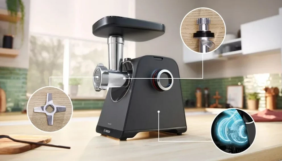 Makinë për grirje mishi Bosch MFWS440B, 1900 W, črno, srebrno