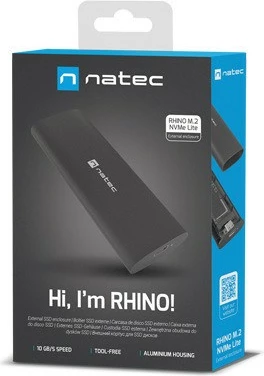 Zunanje računalniško ohišje za SSD M.2 NVMe, USB-C 3.1 Gen 2, Natec RHINO, črn