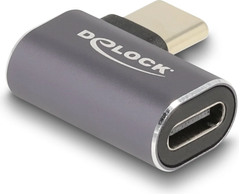 Kotni USB-C adapter 40Gbps, USB4 Gen 2x2, 8K, levi/desni kot, kovina, antracit DeLOCK