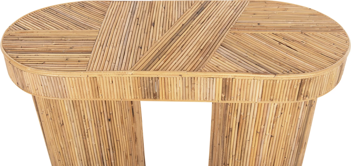 Konzola v ovalni obliki GATSBY FH9871 naravni ratan v naravni barvi 110x45x74,5H cm