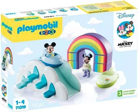 Igralni set Playmobil 1-2-3 Hiša oblakov Mickey in Minnie, 16 kosov, večbarven