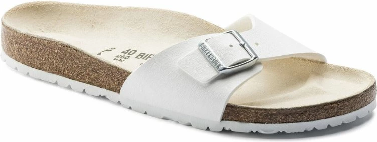 Ženski natikači Birkenstock Madrid Birko-Flor, beli