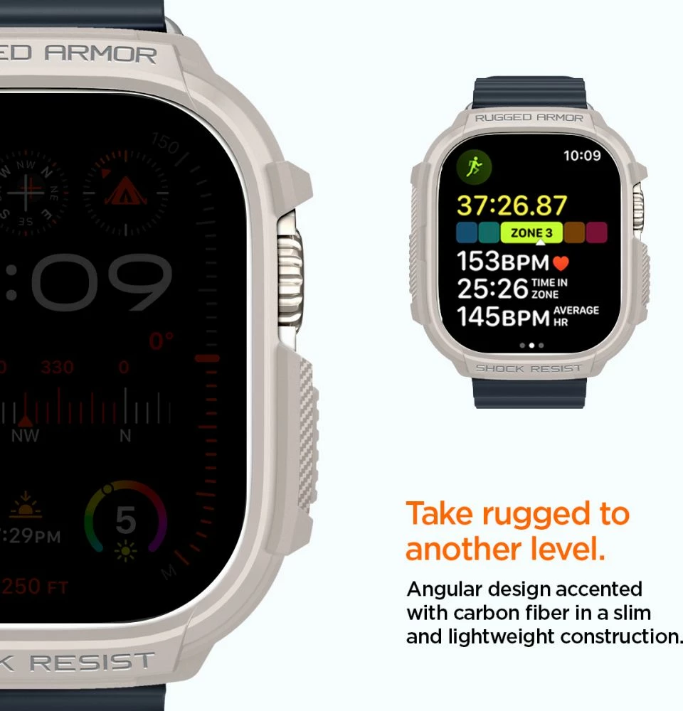 Zaščitna prevleka Rugged Armor za Apple Watch Ultra 1/2 49 mm, bež