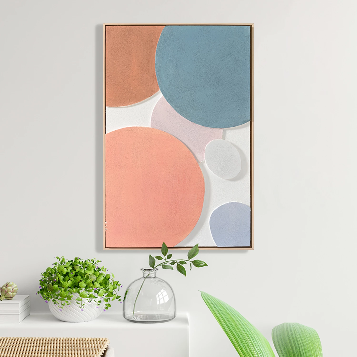Stenska slika 3D FH4543.02 z bež PS okvirjem - ročno izdelane oblike 60x4,5Χ90Hcm