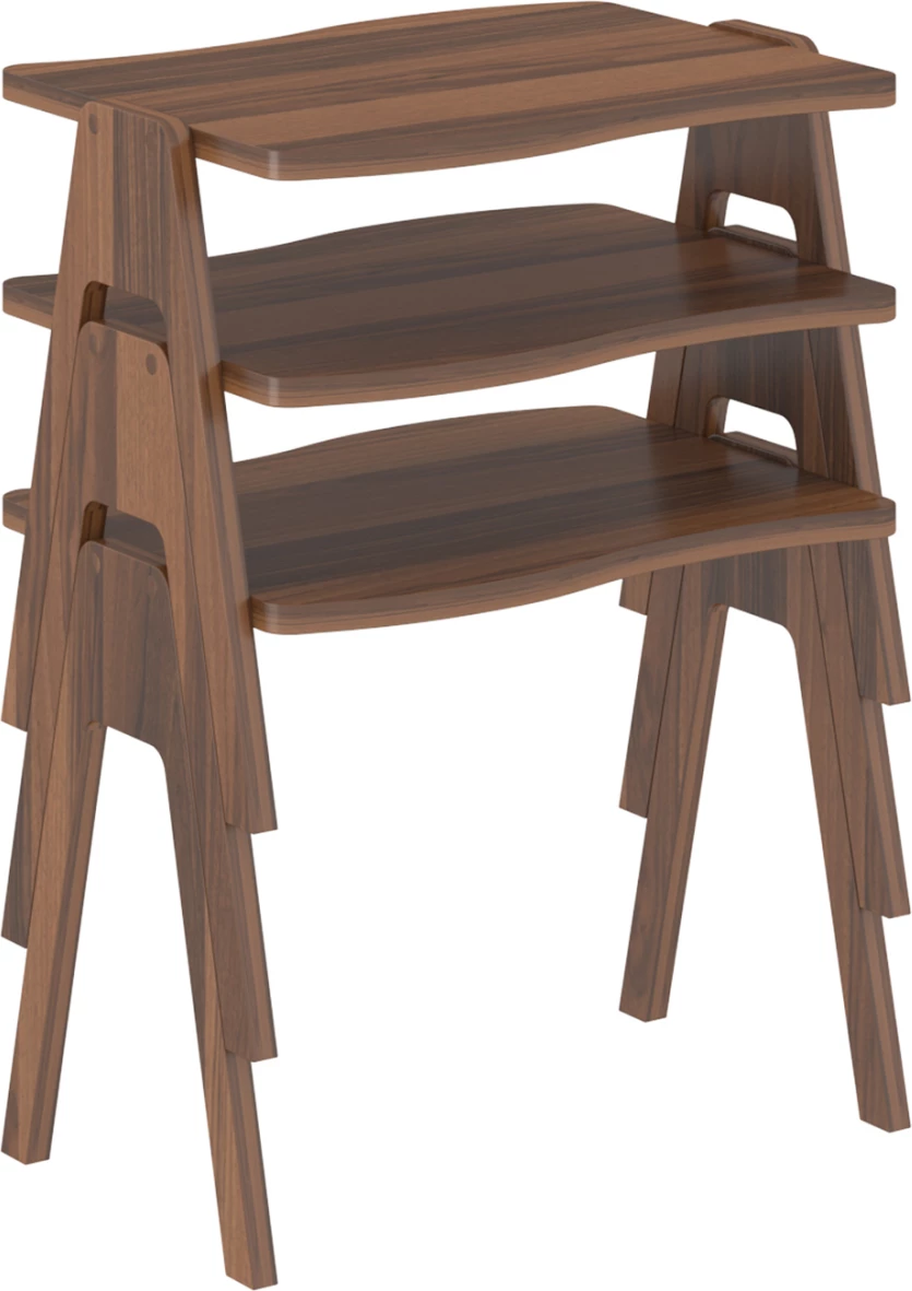 Stranske mize 3-delni set ESSENT FH18175.05 melamin v orehu 45x35x40Hcm