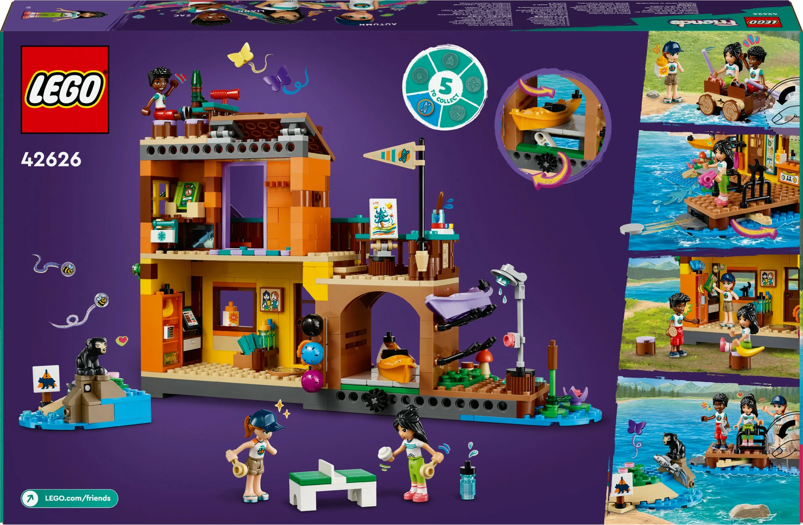 Kamp avantur z kajakom, LEGO Friends 42626, večbarven