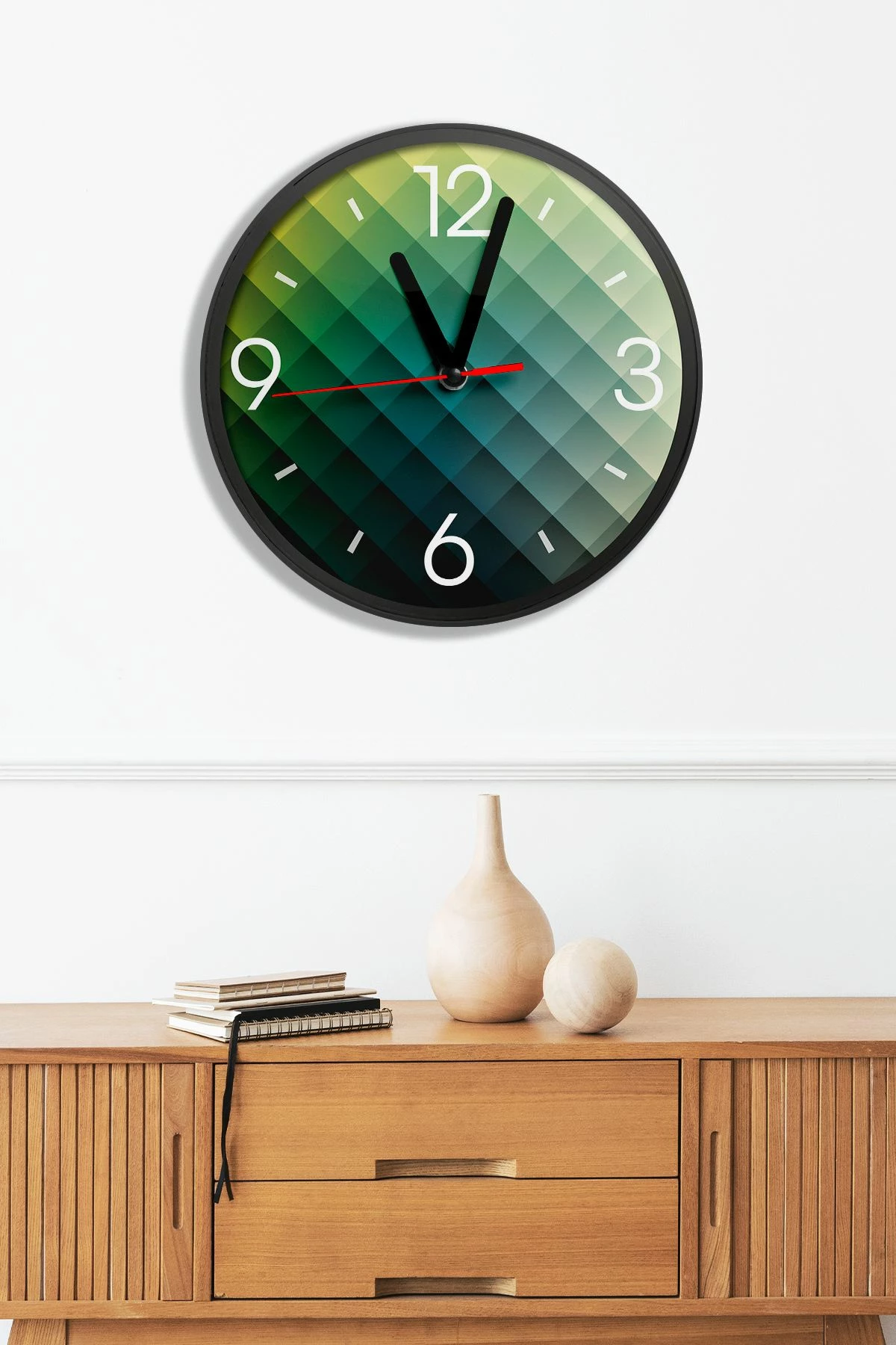 Dekorativna stenska ura iz MDF, večbarvna, Wallity Artavessa3Dclock12