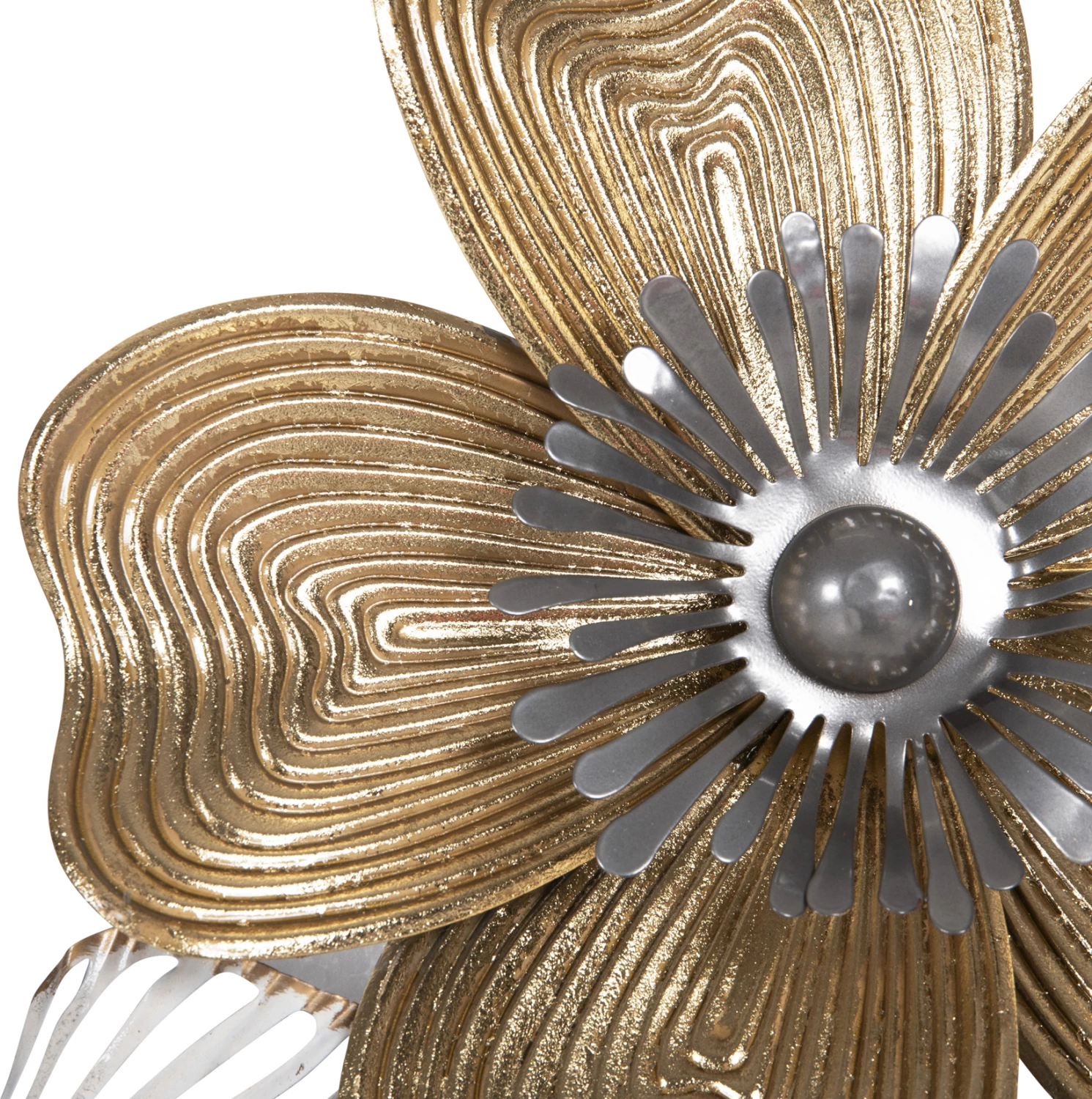 Stenska dekoracija FH4214 kovinska v beli-sivi-zlati 51x7,5x120 cm